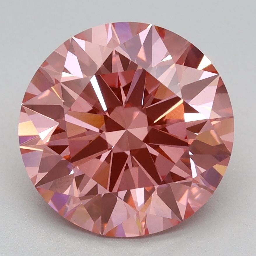 Ideal Loose Diamond - ROUND 2.56ct Fancy Vivid Pink VS1: Ideal Loose Diamond - ROUND 2.56ct Fancy Vivid Pink VS1 Source: This is a real non-mined Diamond that has been grown in a lab Shape: ROUND Carats: 2.56 Color: Fancy Vivid Pink Certification: IGI Video