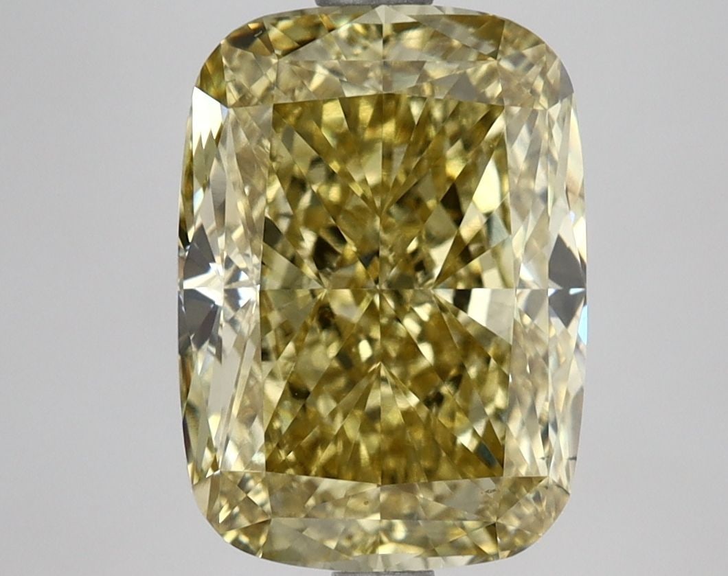 Loose Diamond - CUSHION MODIFIED 4.58ct Fancy Vivid Yellow VS2: Loose Diamond - CUSHION MODIFIED 4.58ct Fancy Vivid Yellow VS2 Source: This is a real non-mined Diamond that has been grown in a lab Shape: CUSHION MODIFIED Carats: 4.58 Color: Fancy Vivid Yellow Cert