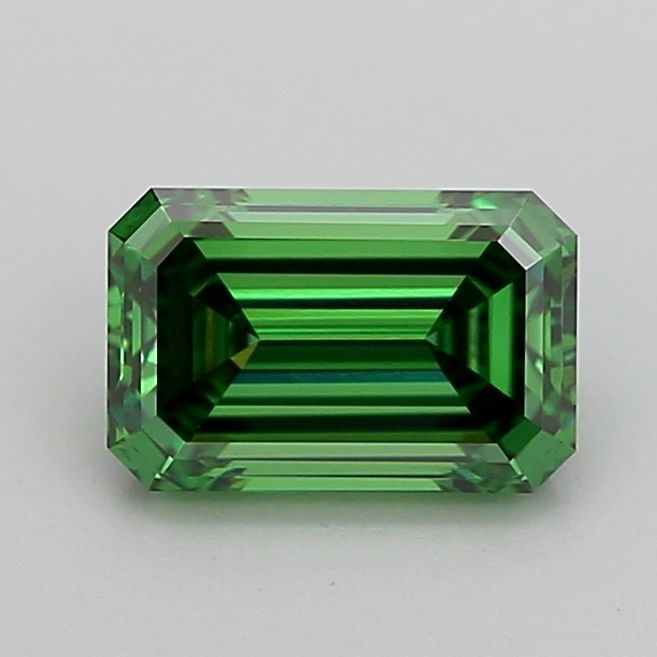 Loose Diamond - EMERALD 1.08ct Fancy Vivid Green VVS2: Loose Diamond - EMERALD 1.08ct Fancy Vivid Green VVS2 Source: This is a real non-mined Diamond that has been grown in a lab Shape: EMERALD Carats: 1.08 Color: Fancy Vivid Green Certification: IGI Vide