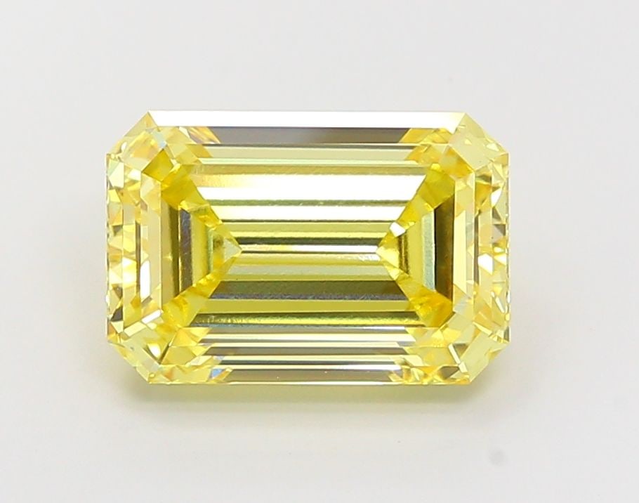 Loose Diamond - EMERALD 5.09ct Fancy Intense Yellow VS1: Loose Diamond - EMERALD 5.09ct Fancy Intense Yellow VS1 Source: This is a real non-mined Diamond that has been grown in a lab Shape: EMERALD Carats: 5.09 Color: Fancy Intense Yellow Certification: IGI