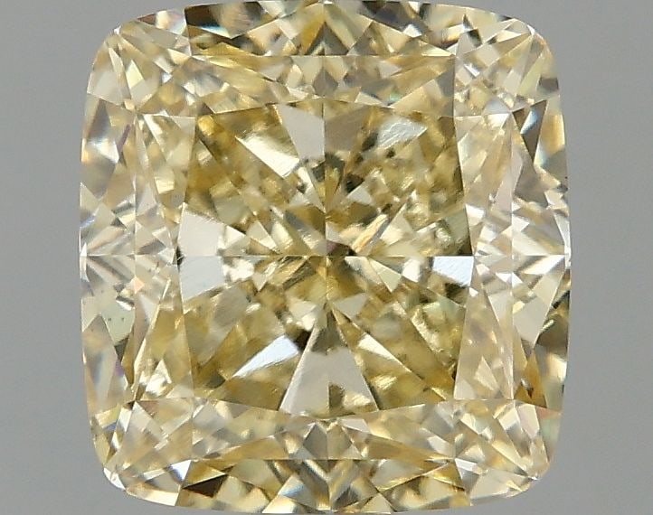 Loose Diamond - CUSHION MODIFIED 2.1ct Fancy Intense Yellow VS1: Loose Diamond - CUSHION MODIFIED 2.1ct Fancy Intense Yellow VS1 Source: This is a real non-mined Diamond that has been grown in a lab Shape: CUSHION MODIFIED Carats: 2.1 Color: Fancy Intense Yellow Ce