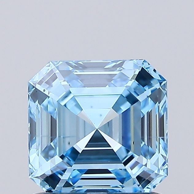 Loose Diamond - ASSCHER 1.05ct Fancy Intense Blue VS2: Loose Diamond - ASSCHER 1.05ct Fancy Intense Blue VS2 Source: This is a real non-mined Diamond that has been grown in a lab Shape: ASSCHER Carats: 1.05 Color: Fancy Intense Blue Certification: IGI Vid