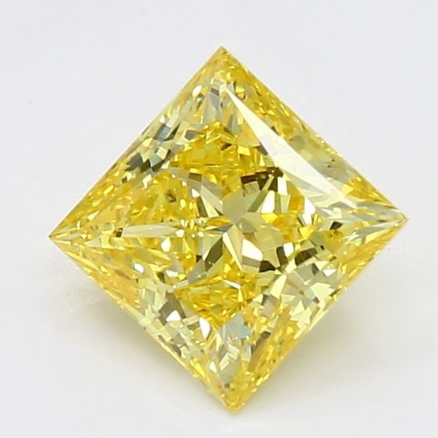 Loose Diamond - PRINCESS 0.76ct Fancy Vivid Yellow VVS2: Loose Diamond - PRINCESS 0.76ct Fancy Vivid Yellow VVS2 Source: This is a real non-mined Diamond that has been grown in a lab Shape: PRINCESS Carats: 0.76 Color: Fancy Vivid Yellow Certification: NONE