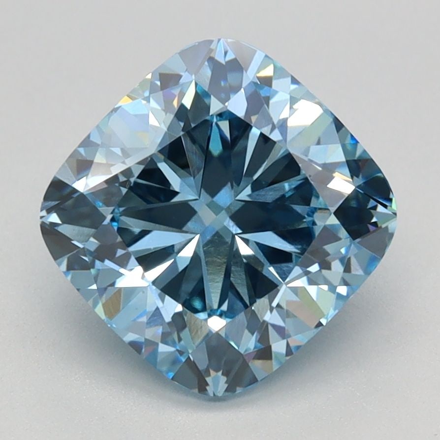 Loose Diamond - CUSHION BRILLIANT 2.56ct Fancy Intense Blue VS1: Loose Diamond - CUSHION BRILLIANT 2.56ct Fancy Intense Blue VS1 Source: This is a real non-mined Diamond that has been grown in a lab Shape: CUSHION BRILLIANT Carats: 2.56 Color: Fancy Intense Blue Ce