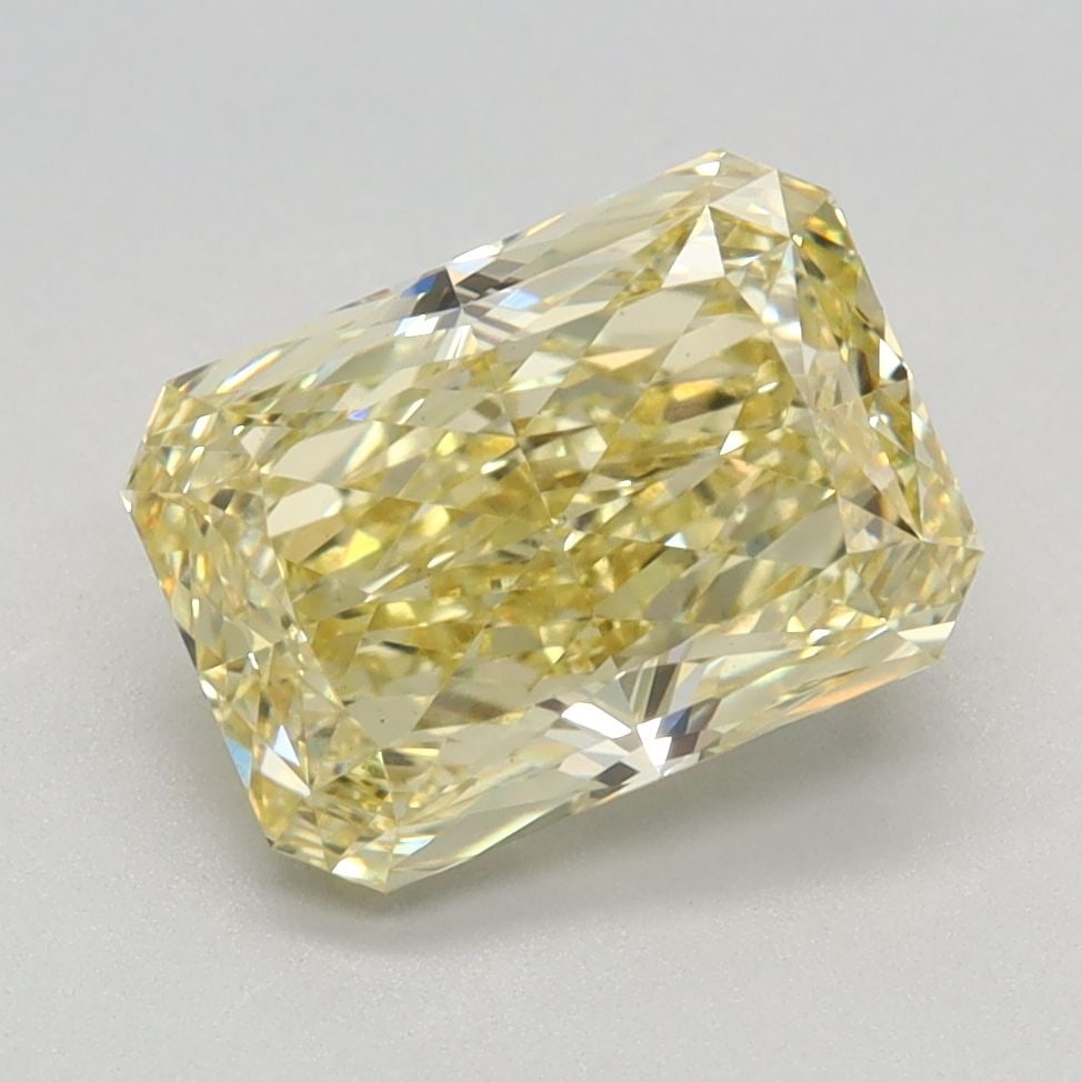 Loose Diamond - RADIANT 2.37ct Fancy Vivid Yellow VS1: Loose Diamond - RADIANT 2.37ct Fancy Vivid Yellow VS1 Source: This is a real non-mined Diamond that has been grown in a lab Shape: RADIANT Carats: 2.37 Color: Fancy Vivid Yellow Certification: IGI Vid