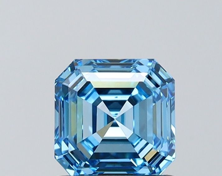 Loose Diamond - ASSCHER 1.09ct Fancy Vivid Blue VVS1: Loose Diamond - ASSCHER 1.09ct Fancy Vivid Blue VVS1 Source: This is a real non-mined Diamond that has been grown in a lab Shape: ASSCHER Carats: 1.09 Color: Fancy Vivid Blue Certification: IGI Video: