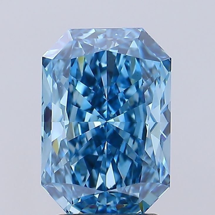 Loose Diamond - RADIANT 3.14ct Fancy Vivid Blue VS1: Loose Diamond - RADIANT 3.14ct Fancy Vivid Blue VS1 Source: This is a real non-mined Diamond that has been grown in a lab Shape: RADIANT Carats: 3.14 Color: Fancy Vivid Blue Certification: IGI Video: