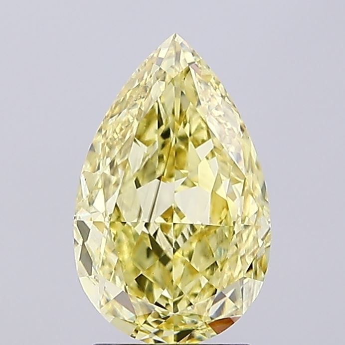 Loose Diamond - PEAR 2.59ct Fancy Intense Yellow VS1: Loose Diamond - PEAR 2.59ct Fancy Intense Yellow VS1 Source: This is a real non-mined Diamond that has been grown in a lab Shape: PEAR Carats: 2.59 Color: Fancy Intense Yellow Certification: IGI Video