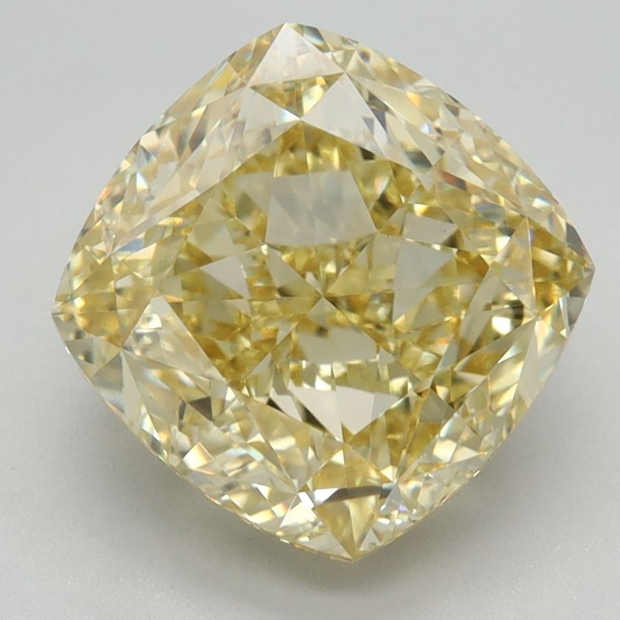 Loose Diamond - CUSHION BRILLIANT 3.68ct Fancy Vivid Yellow VS1: Loose Diamond - CUSHION BRILLIANT 3.68ct Fancy Vivid Yellow VS1 Source: This is a real non-mined Diamond that has been grown in a lab Shape: CUSHION BRILLIANT Carats: 3.68 Color: Fancy Vivid Yellow Ce