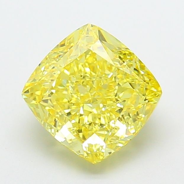 Loose Diamond - CUSHION MODIFIED 3.4ct Fancy Vivid Yellow VVS2: Loose Diamond - CUSHION MODIFIED 3.4ct Fancy Vivid Yellow VVS2 Source: This is a real non-mined Diamond that has been grown in a lab Shape: CUSHION MODIFIED Carats: 3.4 Color: Fancy Vivid Yellow Certi
