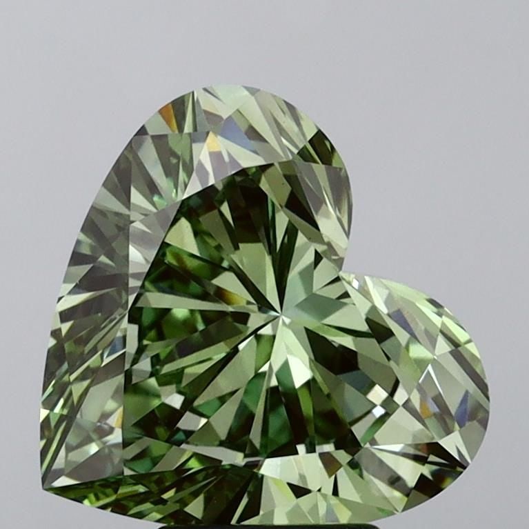 Loose Diamond - HEART 5.18ct Fancy Vivid Green VS1: Loose Diamond - HEART 5.18ct Fancy Vivid Green VS1 Source: This is a real non-mined Diamond that has been grown in a lab Shape: HEART Carats: 5.18 Color: Fancy Vivid Green Certification: IGI Video: