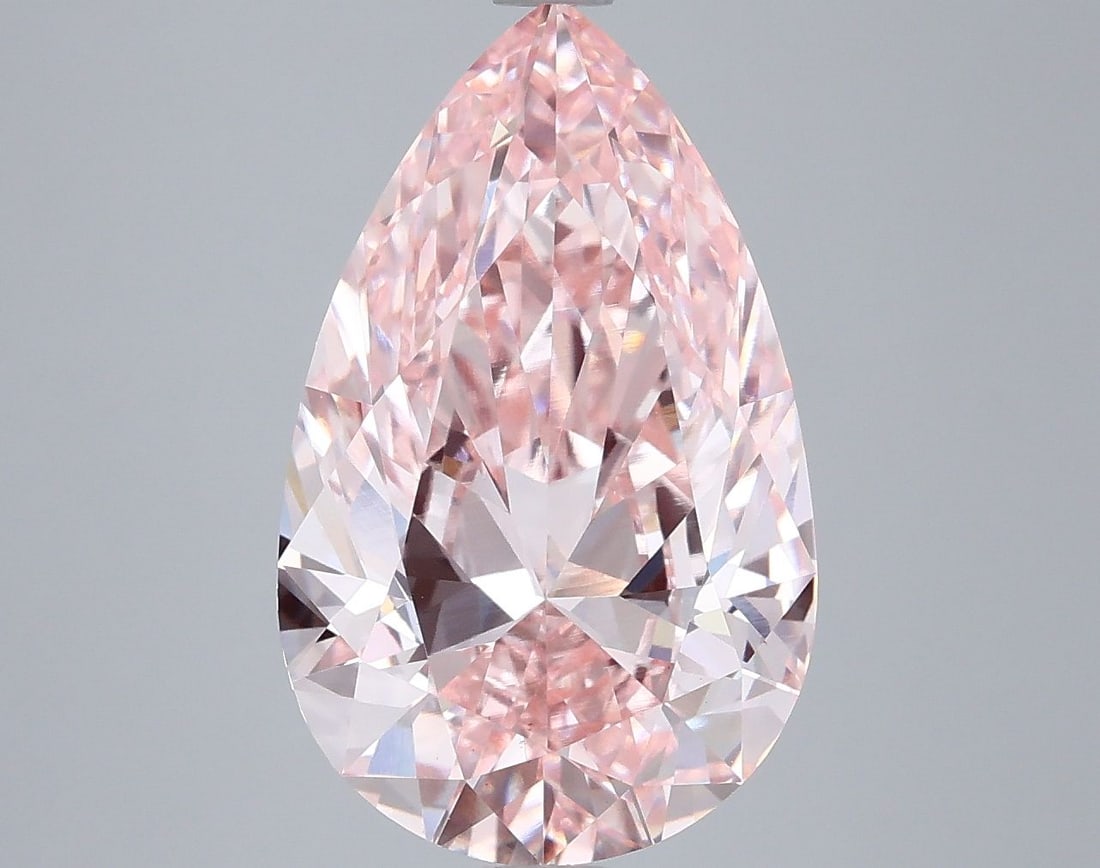Loose Diamond - PEAR 5.01ct Fancy Vivid Pink VVS2: Loose Diamond - PEAR 5.01ct Fancy Vivid Pink VVS2 Source: This is a real non-mined Diamond that has been grown in a lab Shape: PEAR Carats: 5.01 Color: Fancy Vivid Pink Certification: IGI Video: