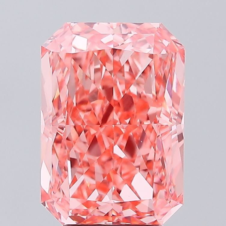 Loose Diamond - RADIANT 5.02ct Fancy Vivid Pink VS1: Loose Diamond - RADIANT 5.02ct Fancy Vivid Pink VS1 Source: This is a real non-mined Diamond that has been grown in a lab Shape: RADIANT Carats: 5.02 Color: Fancy Vivid Pink Certification: IGI Video: