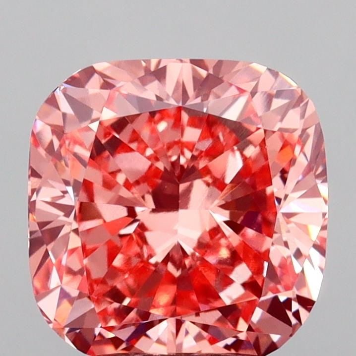 Loose Diamond - CUSHION MODIFIED 3.25ct Fancy Vivid Orangey Pink VS1: Loose Diamond - CUSHION MODIFIED 3.25ct Fancy Vivid Orangey Pink VS1 Source: This is a real non-mined Diamond that has been grown in a lab Shape: CUSHION MODIFIED Carats: 3.25 Color: Fancy Vivid Orang