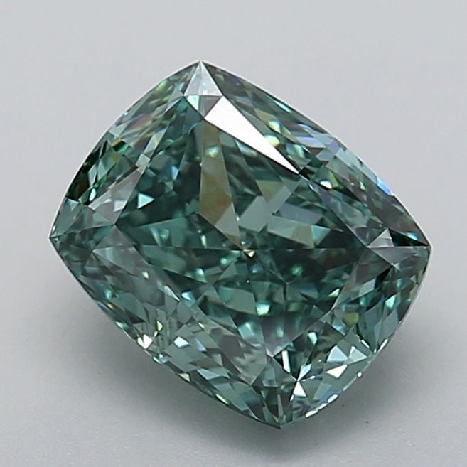 Loose Diamond - CUSHION MODIFIED 3.1ct Fancy Vivid Green VVS2: Loose Diamond - CUSHION MODIFIED 3.1ct Fancy Vivid Green VVS2 Source: This is a real non-mined Diamond that has been grown in a lab Shape: CUSHION MODIFIED Carats: 3.1 Color: Fancy Vivid Green Certifi