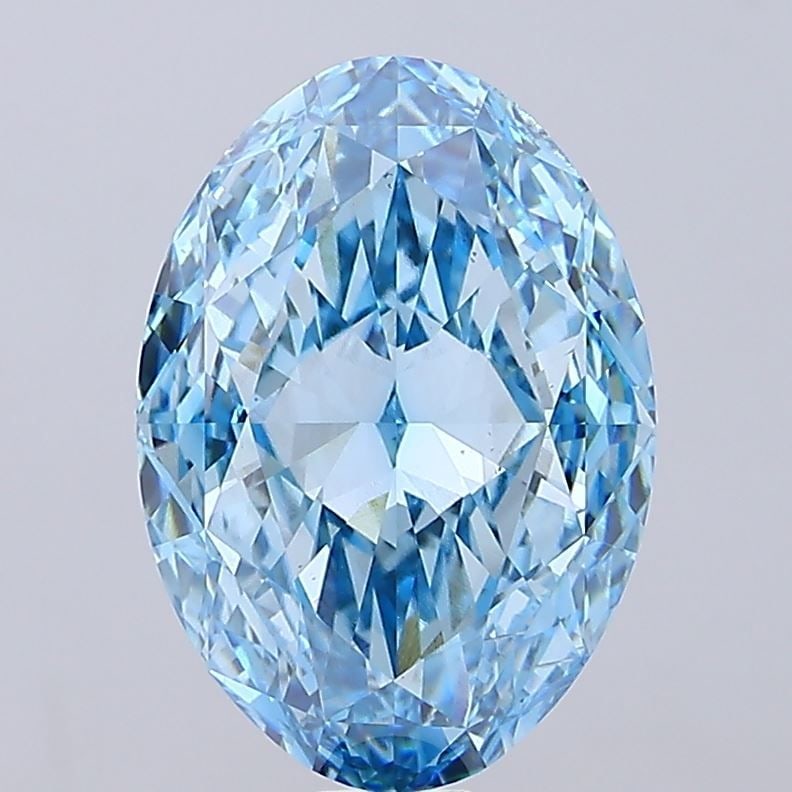 Loose Diamond - OVAL 40.2ct Fancy Vivid Blue VS2: Loose Diamond - OVAL 40.2ct Fancy Vivid Blue VS2 Source: This is a real non-mined Diamond that has been grown in a lab Shape: OVAL Carats: 40.2 Color: Fancy Vivid Blue Certification: IGI Video:
