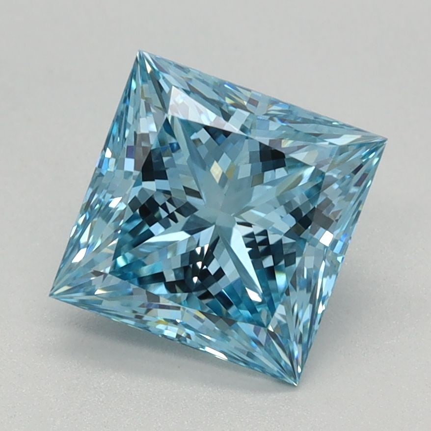 Loose Diamond - PRINCESS 1.58ct Fancy Vivid Blue VVS2: Loose Diamond - PRINCESS 1.58ct Fancy Vivid Blue VVS2 Source: This is a real non-mined Diamond that has been grown in a lab Shape: PRINCESS Carats: 1.58 Color: Fancy Vivid Blue Certification: IGI Vide