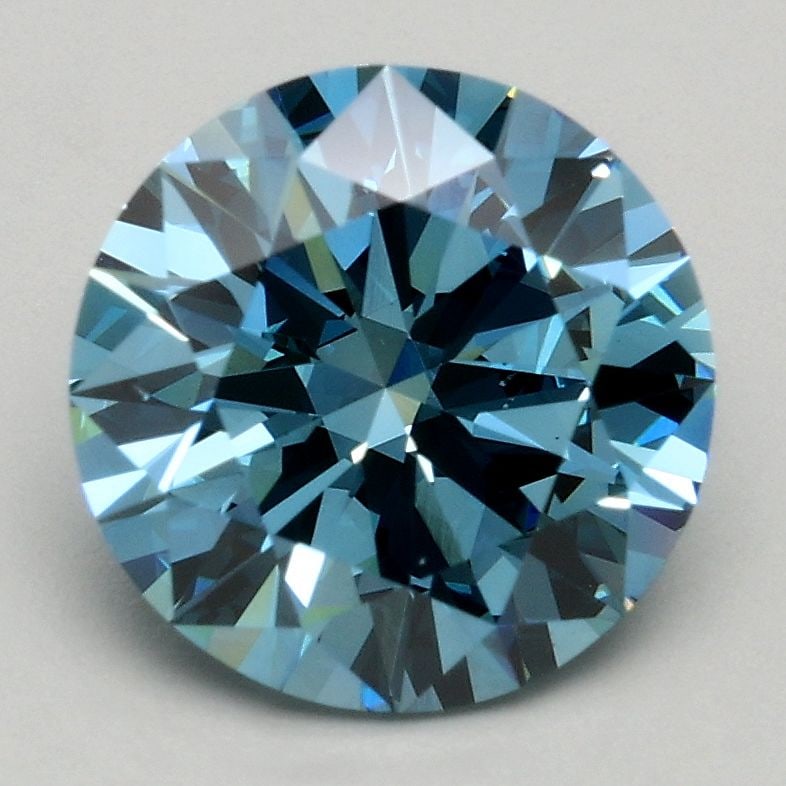 Loose Diamond - ROUND 1.7ct Fancy Vivid Greenish Blue VS1: Loose Diamond - ROUND 1.7ct Fancy Vivid Greenish Blue VS1 Source: This is a real non-mined Diamond that has been grown in a lab Shape: ROUND Carats: 1.7 Color: Fancy Vivid Greenish Blue Certification:
