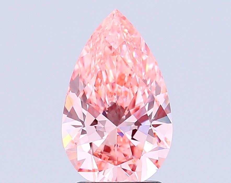 Loose Diamond - PEAR 3.09ct Fancy Vivid Pink VVS2: Loose Diamond - PEAR 3.09ct Fancy Vivid Pink VVS2 Source: This is a real non-mined Diamond that has been grown in a lab Shape: PEAR Carats: 3.09 Color: Fancy Vivid Pink Certification: IGI Video: