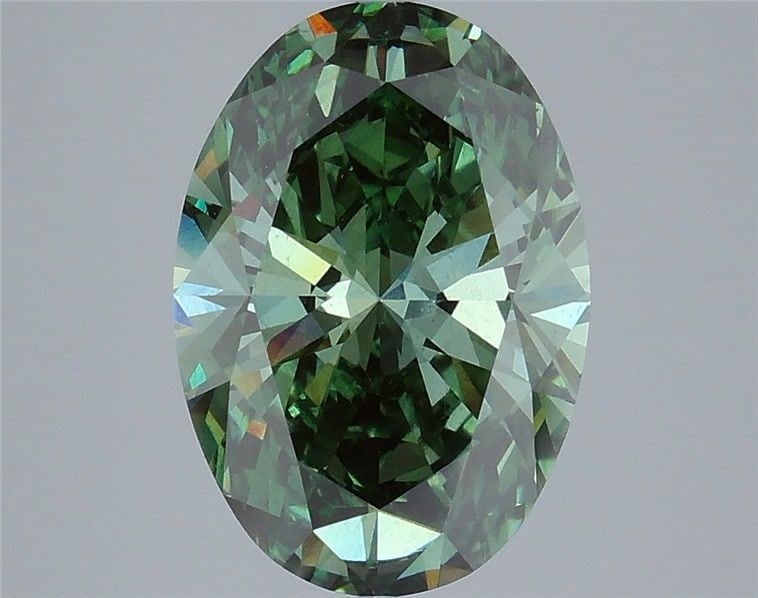 Loose Diamond - OVAL 5.01ct Fancy Vivid Green VS2: Loose Diamond - OVAL 5.01ct Fancy Vivid Green VS2 Source: This is a real non-mined Diamond that has been grown in a lab Shape: OVAL Carats: 5.01 Color: Fancy Vivid Green Certification: IGI Video: