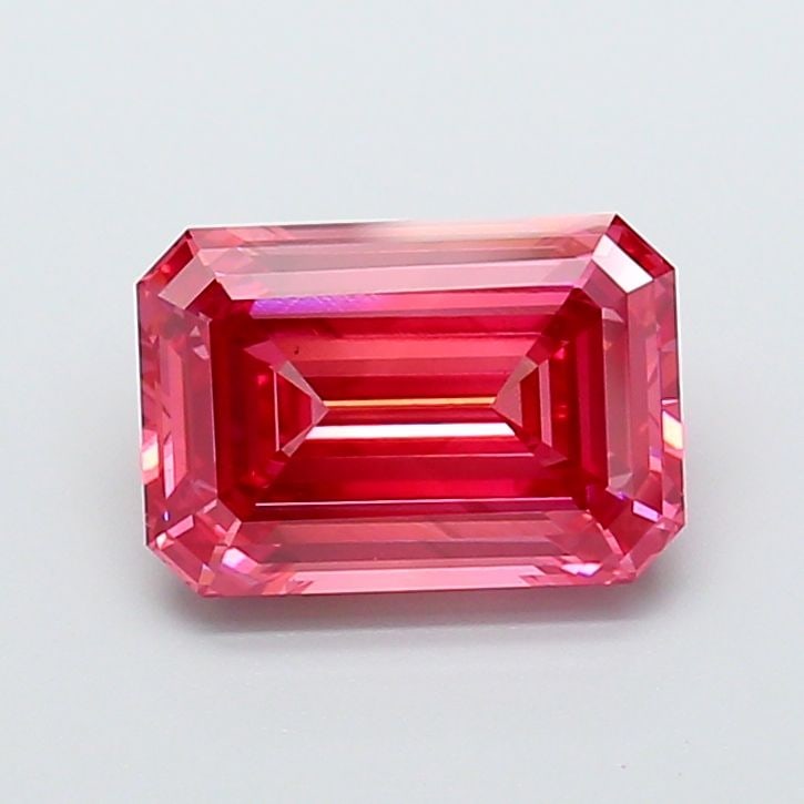 Loose Diamond - EMERALD 4.17ct Fancy Vivid Pink VS2: Loose Diamond - EMERALD 4.17ct Fancy Vivid Pink VS2 Source: This is a real non-mined Diamond that has been grown in a lab Shape: EMERALD Carats: 4.17 Color: Fancy Vivid Pink Certification: IGI Video:
