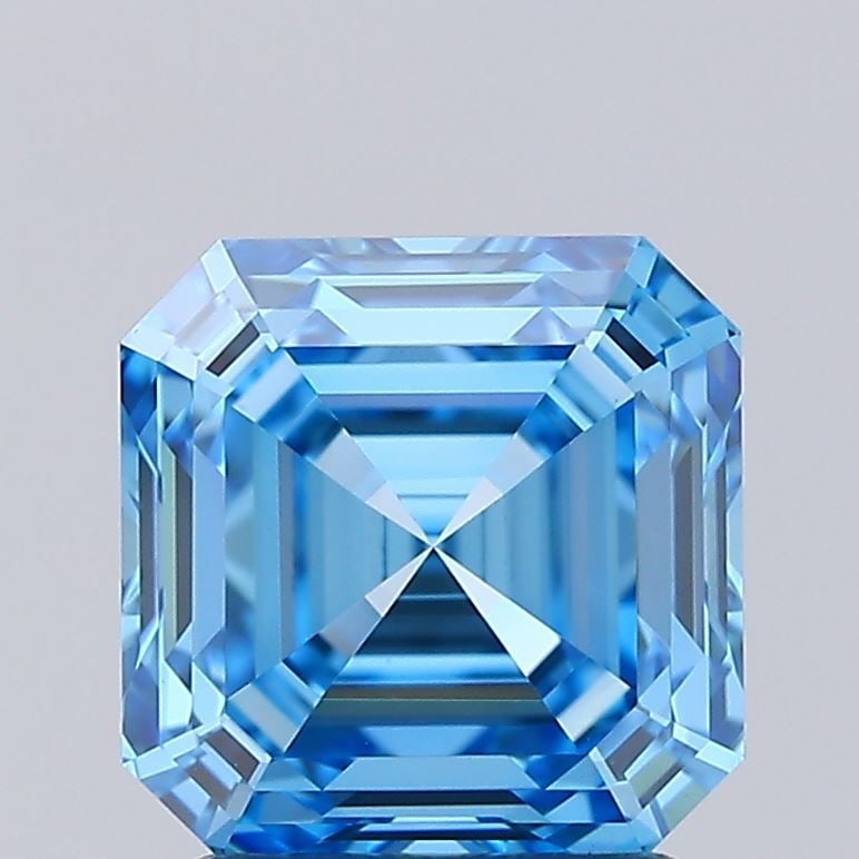 Loose Diamond - SQUARE EMERALD 2.02ct Fancy Vivid Blue VS1: Loose Diamond - SQUARE EMERALD 2.02ct Fancy Vivid Blue VS1 Source: This is a real non-mined Diamond that has been grown in a lab Shape: SQUARE EMERALD Carats: 2.02 Color: Fancy Vivid Blue Certificatio