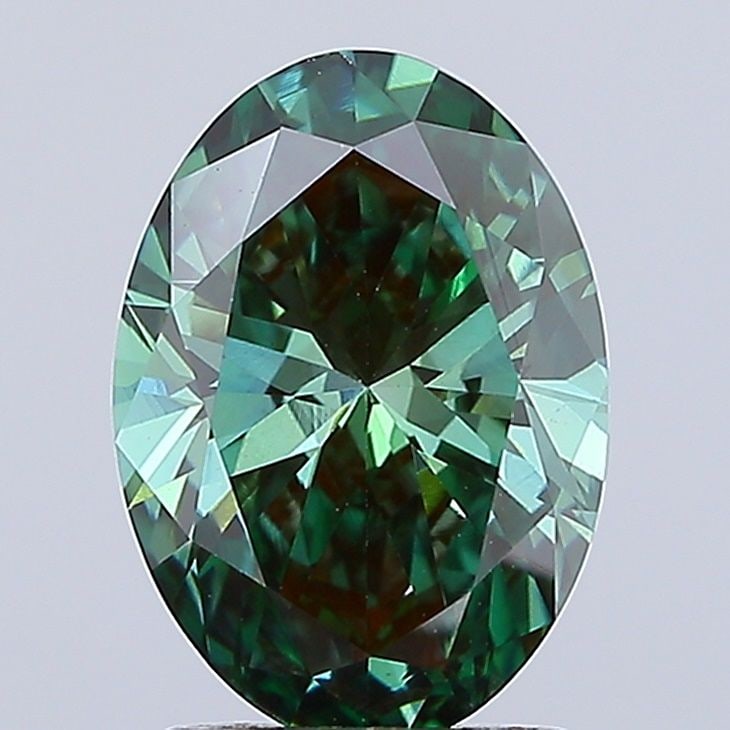 Loose Diamond - OVAL 2.23ct Fancy Vivid Green VS1: Loose Diamond - OVAL 2.23ct Fancy Vivid Green VS1 Source: This is a real non-mined Diamond that has been grown in a lab Shape: OVAL Carats: 2.23 Color: Fancy Vivid Green Certification: IGI Video: