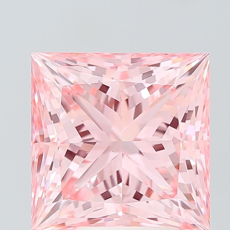Loose Diamond - PRINCESS 5.21ct Fancy Vivid Pink VS1: Loose Diamond - PRINCESS 5.21ct Fancy Vivid Pink VS1 Source: This is a real non-mined Diamond that has been grown in a lab Shape: PRINCESS Carats: 5.21 Color: Fancy Vivid Pink Certification: IGI Video