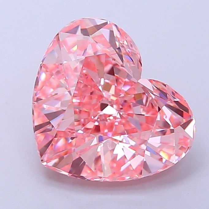 Loose Diamond - HEART 3.64ct Fancy Vivid Pink VVS2: Loose Diamond - HEART 3.64ct Fancy Vivid Pink VVS2 Source: This is a real non-mined Diamond that has been grown in a lab Shape: HEART Carats: 3.64 Color: Fancy Vivid Pink Certification: IGI Video: