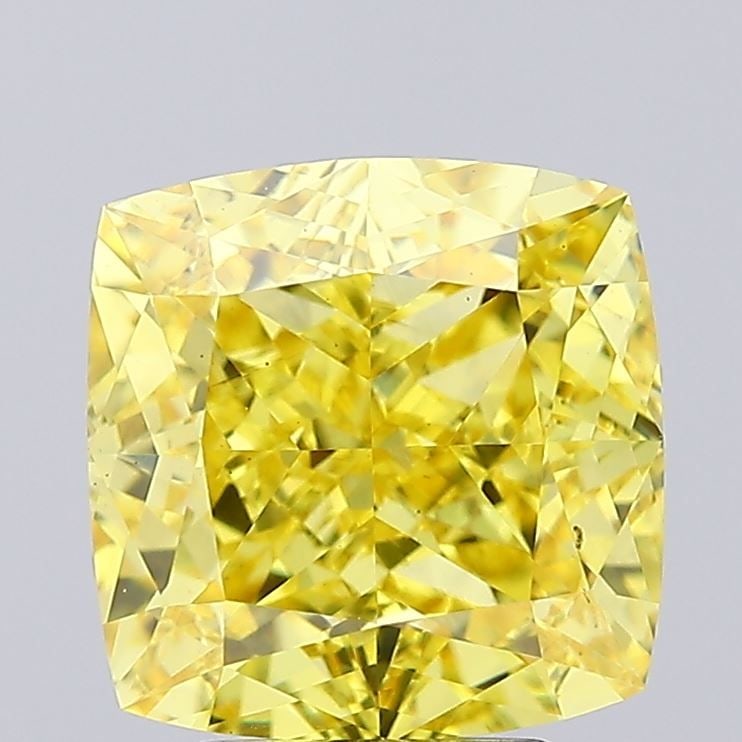 Loose Diamond - CUSHION MODIFIED 5.01ct Fancy Vivid Yellow VS1: Loose Diamond - CUSHION MODIFIED 5.01ct Fancy Vivid Yellow VS1 Source: This is a real non-mined Diamond that has been grown in a lab Shape: CUSHION MODIFIED Carats: 5.01 Color: Fancy Vivid Yellow Cert