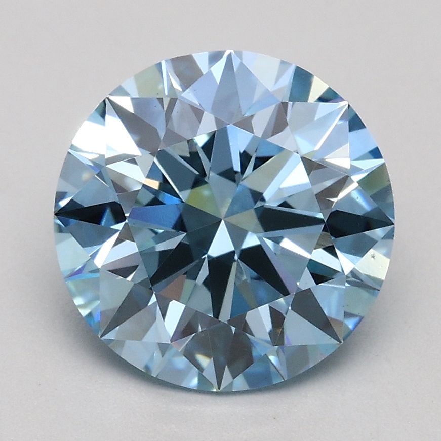 Ideal Loose Diamond - ROUND 1.97ct Fancy Intense Blue VS2: Ideal Loose Diamond - ROUND 1.97ct Fancy Intense Blue VS2 Source: This is a real non-mined Diamond that has been grown in a lab Shape: ROUND Carats: 1.97 Color: Fancy Intense Blue Certification: IGI V
