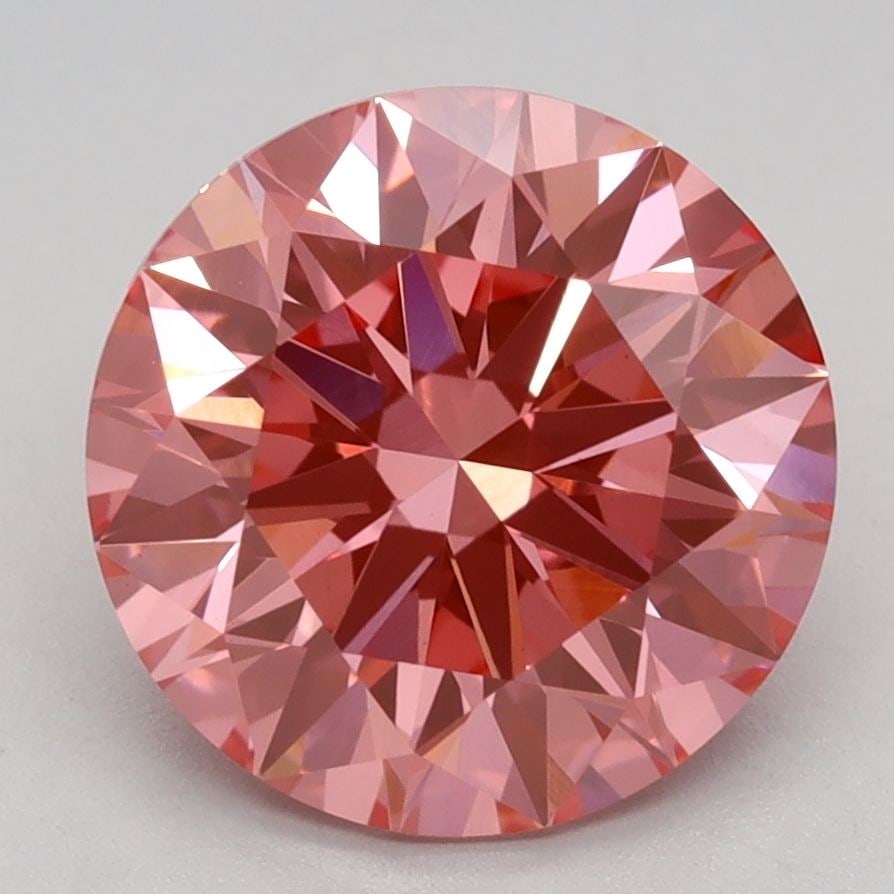 Ideal Loose Diamond - ROUND 2.6ct Fancy Vivid Pink VS1: Ideal Loose Diamond - ROUND 2.6ct Fancy Vivid Pink VS1 Source: This is a real non-mined Diamond that has been grown in a lab Shape: ROUND Carats: 2.6 Color: Fancy Vivid Pink Certification: IGI Video: