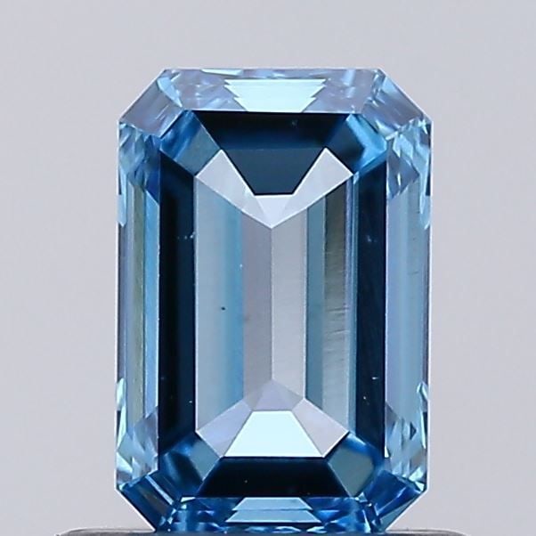 Loose Diamond - EMERALD 0.65ct Fancy Vivid Blue VS1: Loose Diamond - EMERALD 0.65ct Fancy Vivid Blue VS1 Source: This is a real non-mined Diamond that has been grown in a lab Shape: EMERALD Carats: 0.65 Color: Fancy Vivid Blue Certification: IGI Video: