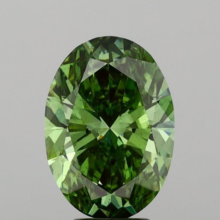Loose Diamond - OVAL 5.03ct Fancy Vivid Green SI1: Loose Diamond - OVAL 5.03ct Fancy Vivid Green SI1 Source: This is a real non-mined Diamond that has been grown in a lab Shape: OVAL Carats: 5.03 Color: Fancy Vivid Green Certification: IGI Video: