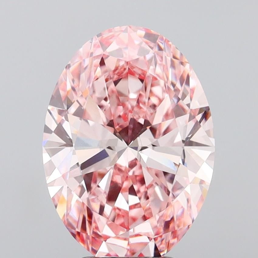 Loose Diamond - OVAL 4.17ct Fancy Vivid Pink VS1: Loose Diamond - OVAL 4.17ct Fancy Vivid Pink VS1 Source: This is a real non-mined Diamond that has been grown in a lab Shape: OVAL Carats: 4.17 Color: Fancy Vivid Pink Certification: IGI Video: