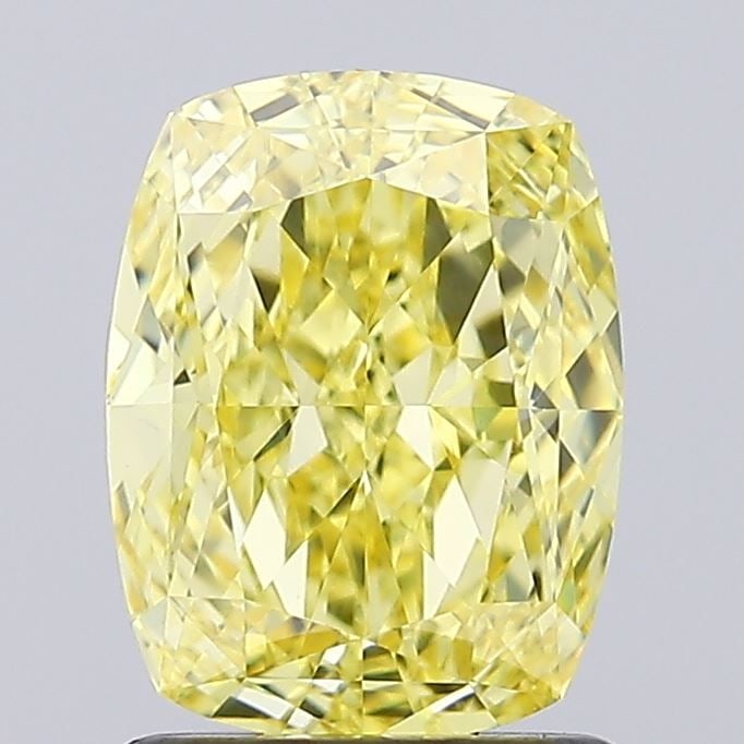 Loose Diamond - CUSHION MODIFIED 1.51ct Fancy Vivid Yellow VVS2: Loose Diamond - CUSHION MODIFIED 1.51ct Fancy Vivid Yellow VVS2 Source: This is a real non-mined Diamond that has been grown in a lab Shape: CUSHION MODIFIED Carats: 1.51 Color: Fancy Vivid Yellow Cer