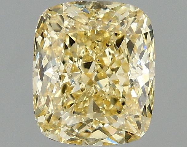 Loose Diamond - CUSHION MODIFIED 1.53ct Fancy Intense Yellow VS2: Loose Diamond - CUSHION MODIFIED 1.53ct Fancy Intense Yellow VS2 Source: This is a real non-mined Diamond that has been grown in a lab Shape: CUSHION MODIFIED Carats: 1.53 Color: Fancy Intense Yellow 
