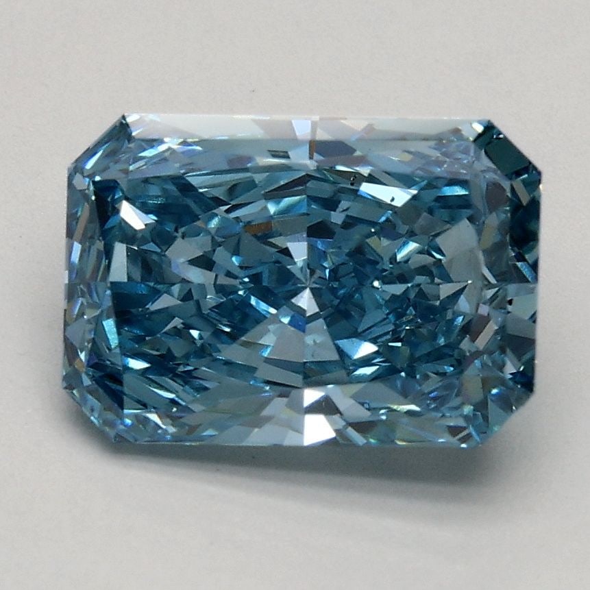 Loose Diamond - RADIANT 1.68ct Fancy Vivid Blue VS2: Loose Diamond - RADIANT 1.68ct Fancy Vivid Blue VS2 Source: This is a real non-mined Diamond that has been grown in a lab Shape: RADIANT Carats: 1.68 Color: Fancy Vivid Blue Certification: IGI Video: