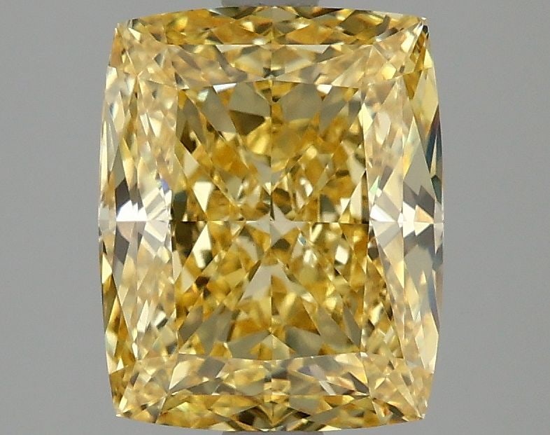 Loose Diamond - CUSHION MODIFIED 3.06ct Fancy Vivid Yellow VVS2: Loose Diamond - CUSHION MODIFIED 3.06ct Fancy Vivid Yellow VVS2 Source: This is a real non-mined Diamond that has been grown in a lab Shape: CUSHION MODIFIED Carats: 3.06 Color: Fancy Vivid Yellow Cer
