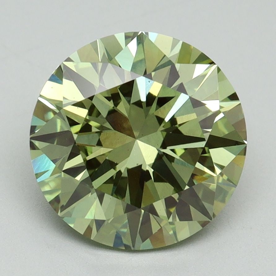 Loose Diamond - ROUND 3.04ct Fancy Vivid Green VS1: Loose Diamond - ROUND 3.04ct Fancy Vivid Green VS1 Source: This is a real non-mined Diamond that has been grown in a lab Shape: ROUND Carats: 3.04 Color: Fancy Vivid Green Certification: IGI Video: