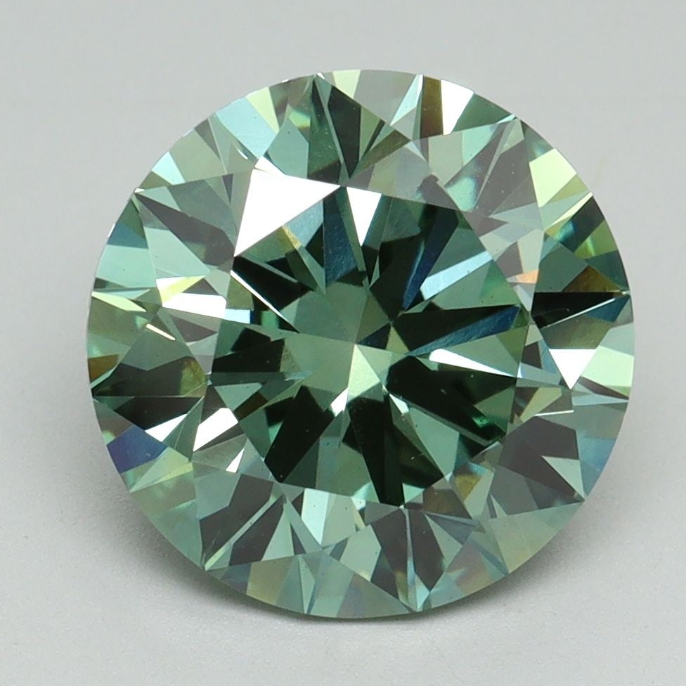 Ideal Loose Diamond - ROUND 4.19ct Fancy Vivid Green VS1: Ideal Loose Diamond - ROUND 4.19ct Fancy Vivid Green VS1 Source: This is a real non-mined Diamond that has been grown in a lab Shape: ROUND Carats: 4.19 Color: Fancy Vivid Green Certification: IGI Vid