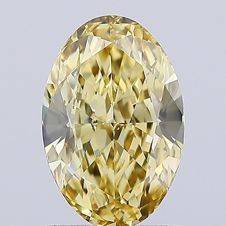 Loose Diamond - OVAL 1.69ct Fancy Yellow VS1: Loose Diamond - OVAL 1.69ct Fancy Yellow VS1 Source: This is a real non-mined Diamond that has been grown in a lab Shape: OVAL Carats: 1.69 Color: Fancy Yellow Certification: IGI Video: