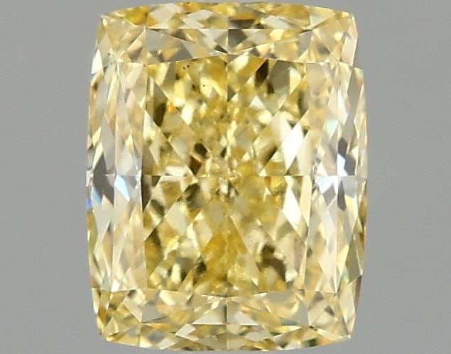 Loose Diamond - CUSHION MODIFIED 1.56ct Fancy Intense Yellow VS1: Loose Diamond - CUSHION MODIFIED 1.56ct Fancy Intense Yellow VS1 Source: This is a real non-mined Diamond that has been grown in a lab Shape: CUSHION MODIFIED Carats: 1.56 Color: Fancy Intense Yellow 