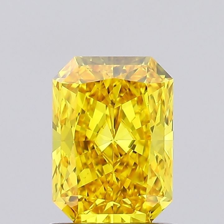 Loose Diamond - RADIANT 1.0ct Fancy Vivid Yellow VS1: Loose Diamond - RADIANT 1.0ct Fancy Vivid Yellow VS1 Source: This is a real non-mined Diamond that has been grown in a lab Shape: RADIANT Carats: 1.0 Color: Fancy Vivid Yellow Certification: IGI Video