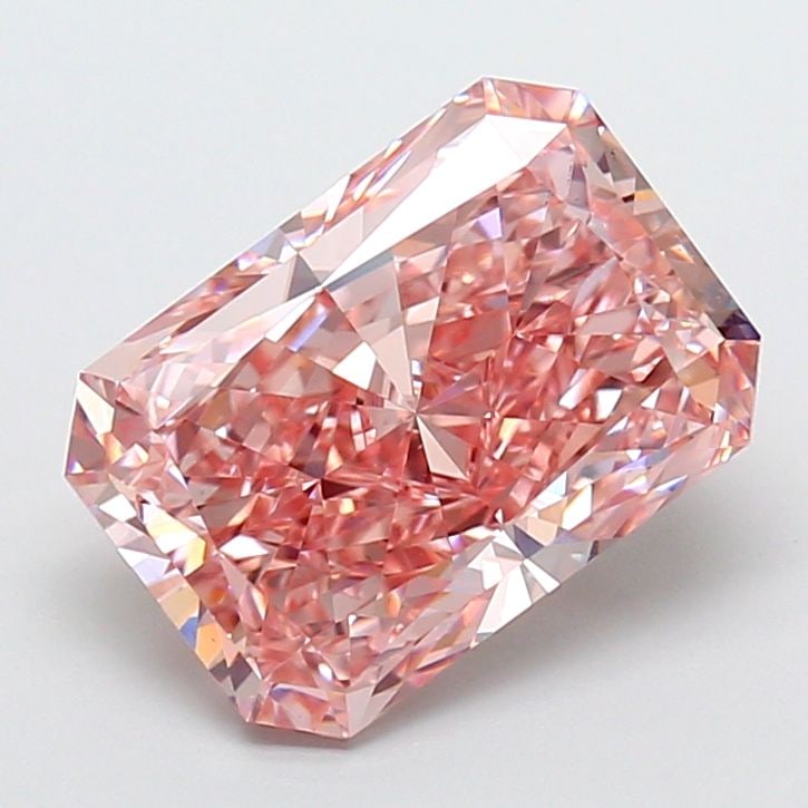 Loose Diamond - RADIANT 4.5ct Fancy Vivid Pink VS1: Loose Diamond - RADIANT 4.5ct Fancy Vivid Pink VS1 Source: This is a real non-mined Diamond that has been grown in a lab Shape: RADIANT Carats: 4.5 Color: Fancy Vivid Pink Certification: IGI Video:
