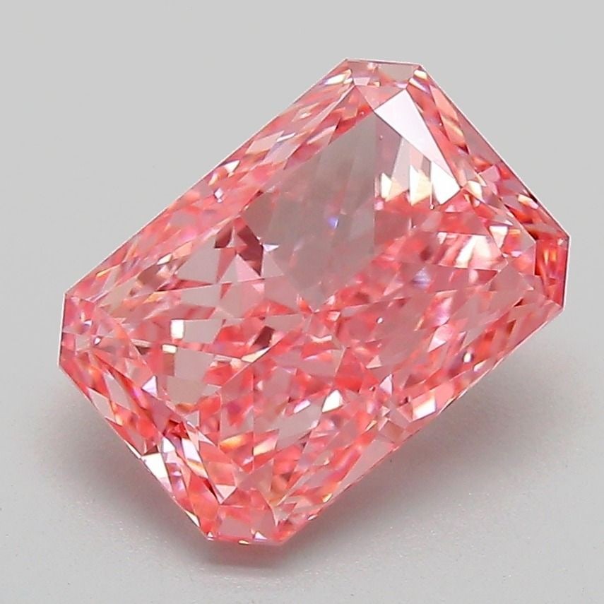 Loose Diamond - RADIANT 2.54ct Fancy Vivid Pink VS1: Loose Diamond - RADIANT 2.54ct Fancy Vivid Pink VS1 Source: This is a real non-mined Diamond that has been grown in a lab Shape: RADIANT Carats: 2.54 Color: Fancy Vivid Pink Certification: IGI Video: