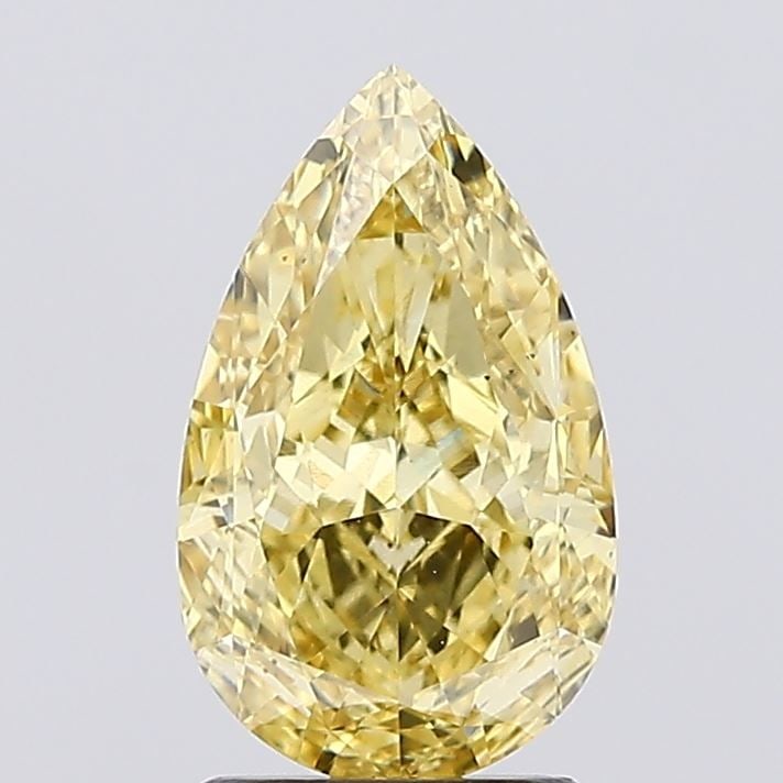 Loose Diamond - PEAR 2.08ct Fancy Vivid Yellow VS1: Loose Diamond - PEAR 2.08ct Fancy Vivid Yellow VS1 Source: This is a real non-mined Diamond that has been grown in a lab Shape: PEAR Carats: 2.08 Color: Fancy Vivid Yellow Certification: IGI Video: