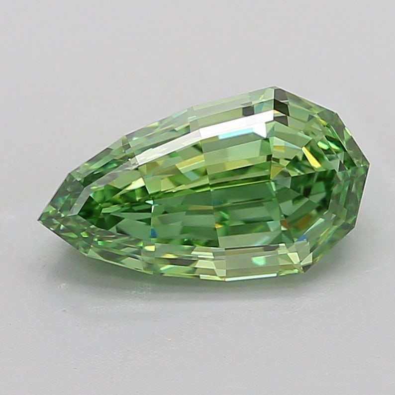 Loose Diamond - PEAR 4.44ct Fancy Vivid Green VS1: Loose Diamond - PEAR 4.44ct Fancy Vivid Green VS1 Source: This is a real non-mined Diamond that has been grown in a lab Shape: PEAR Carats: 4.44 Color: Fancy Vivid Green Certification: IGI Video: