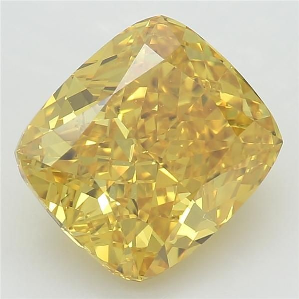 Loose Diamond - CUSHION BRILLIANT 2.15ct Fancy Vivid Orangey Yellow VVS2: Loose Diamond - CUSHION BRILLIANT 2.15ct Fancy Vivid Orangey Yellow VVS2 Source: This is a real non-mined Diamond that has been grown in a lab Shape: CUSHION BRILLIANT Carats: 2.15 Color: Fancy Vivid 