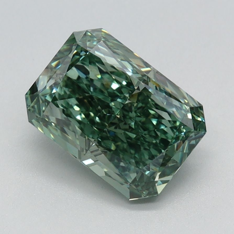 Loose Diamond - RADIANT 1.82ct Fancy Vivid Green VS1: Loose Diamond - RADIANT 1.82ct Fancy Vivid Green VS1 Source: This is a real non-mined Diamond that has been grown in a lab Shape: RADIANT Carats: 1.82 Color: Fancy Vivid Green Certification: IGI Video